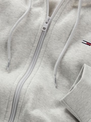 Tommy Jeans Grey Grey Flag Zip Up Hoodies - Image 7 of 7