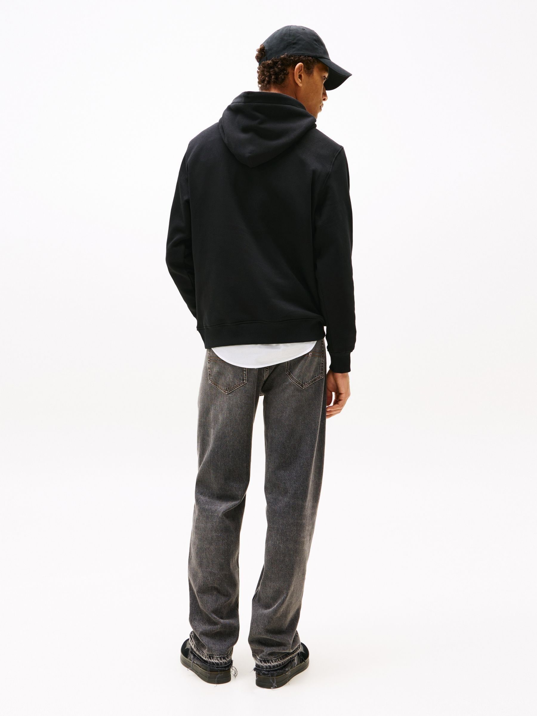 Buy Tommy Jeans Black Essential Flag Hoodies from Next USA
