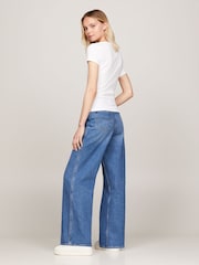 Tommy Jeans White Slim Essential T-Shirt - Image 2 of 7