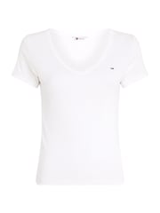 Tommy Jeans White Slim Essential T-Shirt - Image 5 of 7