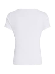 Tommy Jeans White Slim Essential T-Shirt - Image 6 of 7