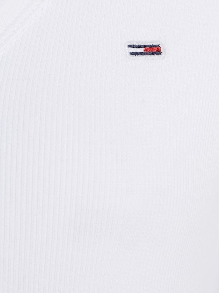 Tommy Jeans White Slim Essential T-Shirt - Image 7 of 7