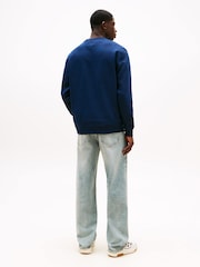 Tommy Jeans Blue Flag Crew Jumper - Image 2 of 7