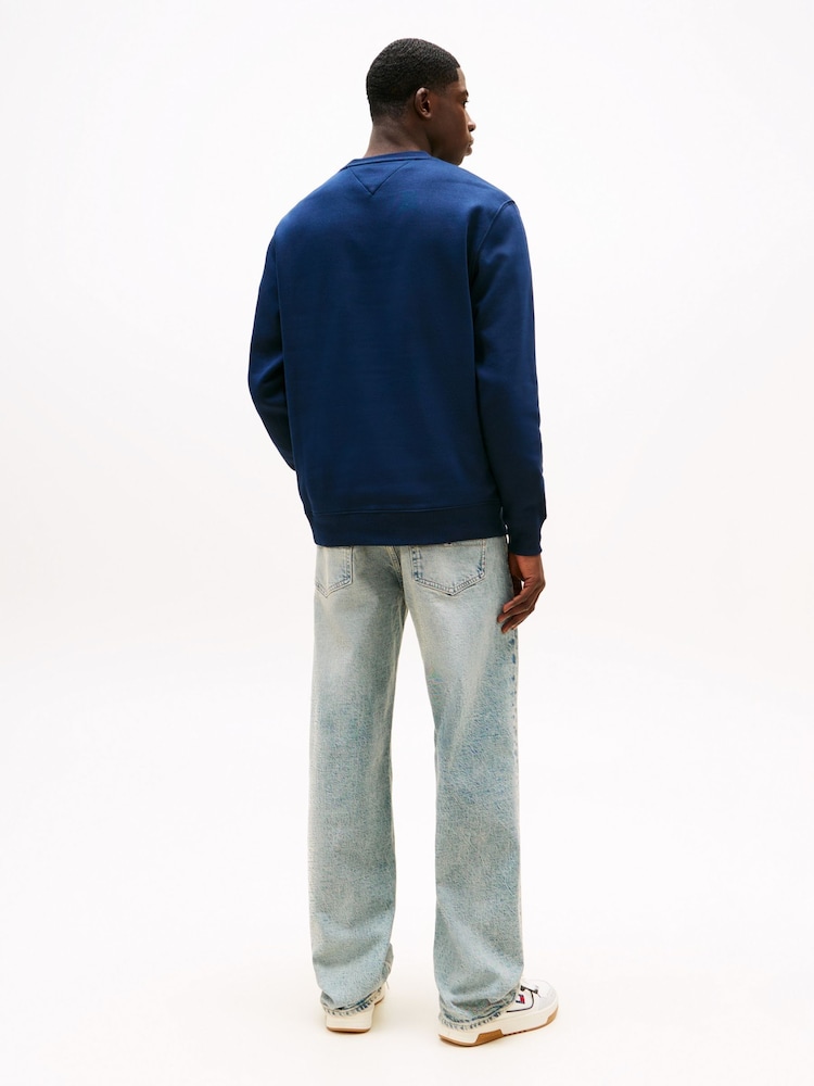 Tommy Jeans Blue Flag Crew Jumper - Image 2 of 7