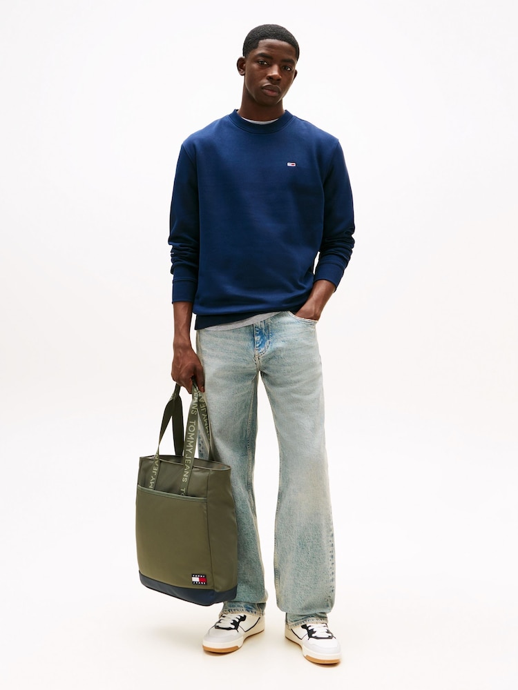 Tommy Jeans Blue Flag Crew Jumper - Image 4 of 7