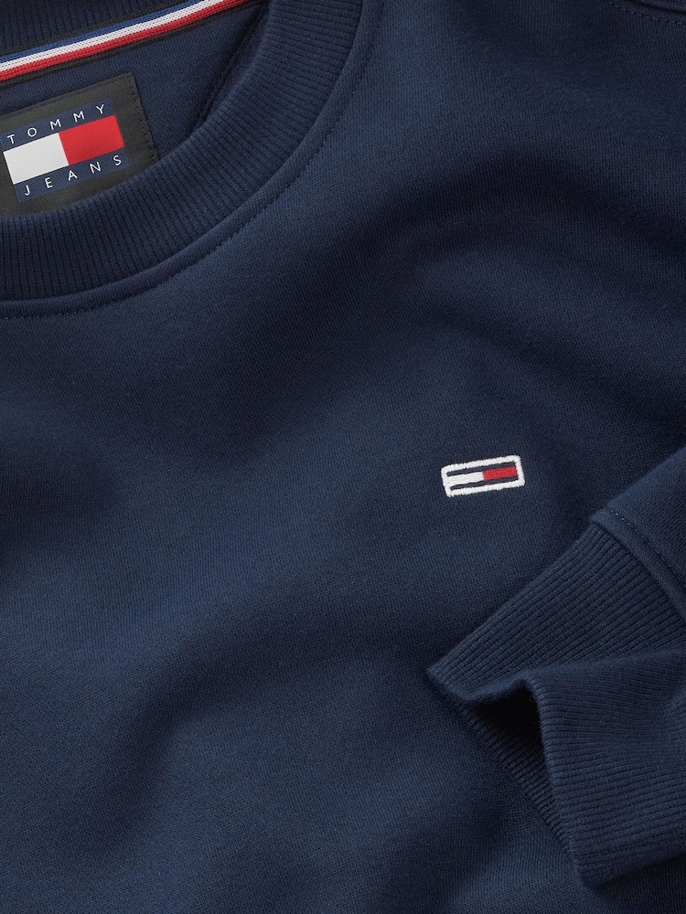 Tommy Jeans Blue Flag Crew Jumper - Image 7 of 7