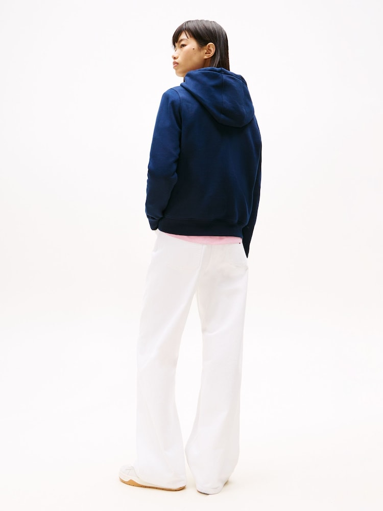 Tommy Jeans Blue Flag Hoodie - Image 3 of 6