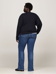 Tommy Hilfiger Blue 100% Cotton Cable Jumper - Image 4 of 5
