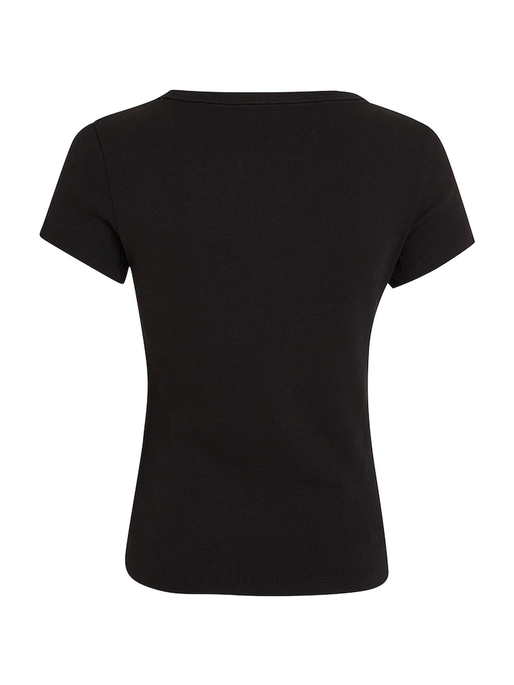 Tommy Jeans Black Slim Essential T-Shirt - Image 2 of 5