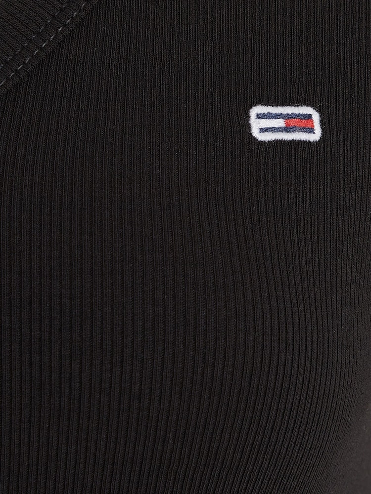 Tommy Jeans Black Slim Essential T-Shirt - Image 5 of 5