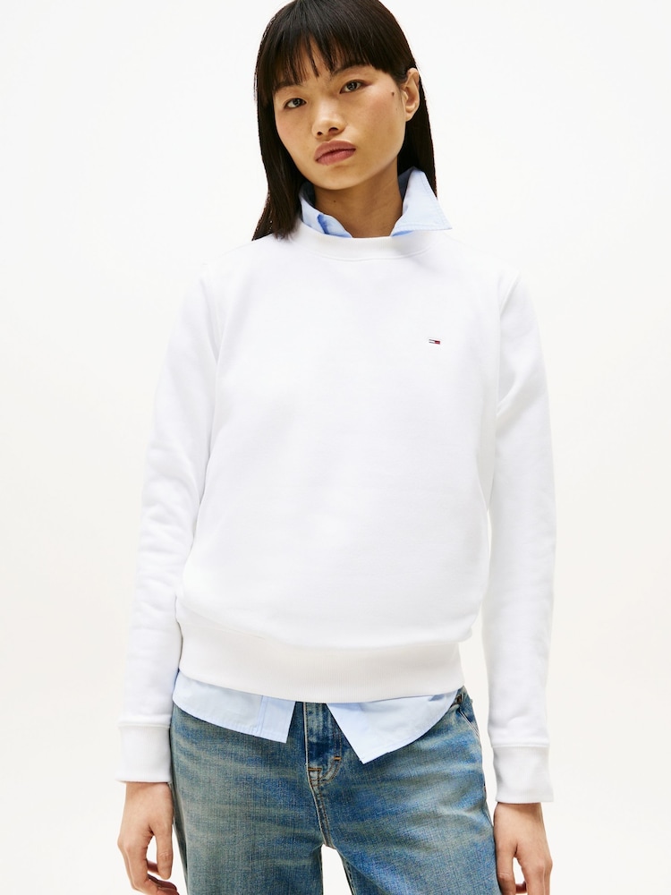 Tommy Jeans White Flag Crew Jumper - Image 1 of 6