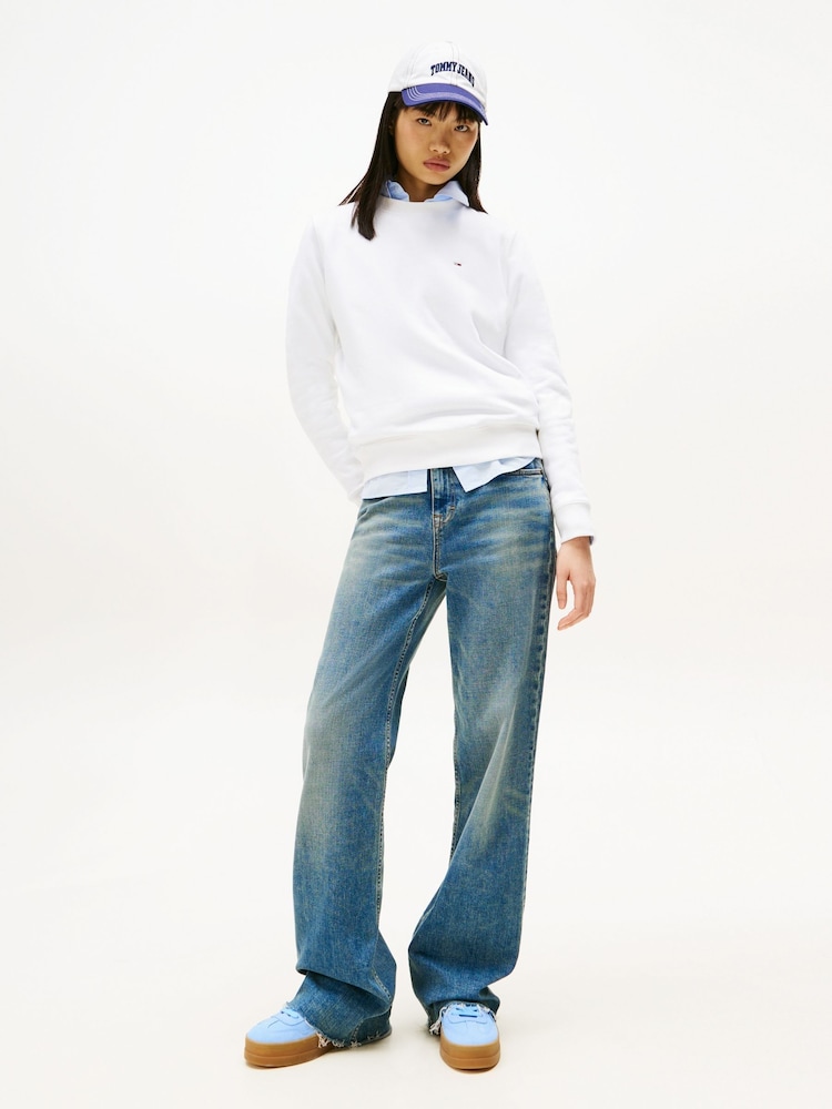 Tommy Jeans White Flag Crew Jumper - Image 2 of 6