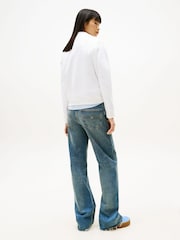 Tommy Jeans White Flag Crew Jumper - Image 3 of 6