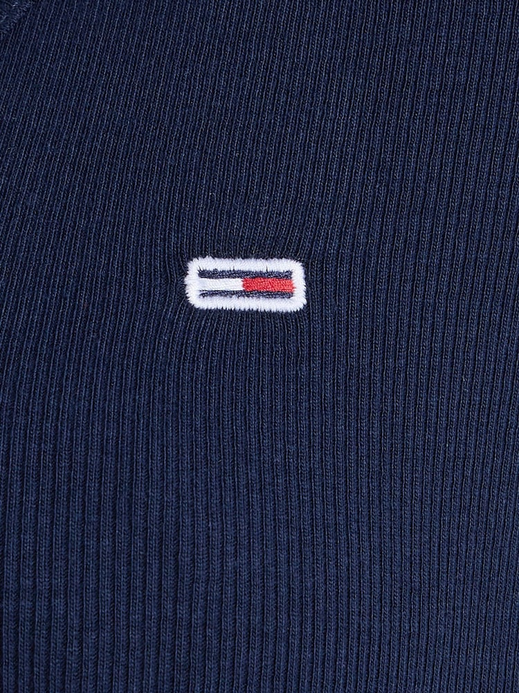 Tommy Jeans Blue Slim Essential T-Shirt - Image 7 of 7