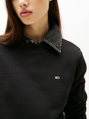 שחור - Tommy Jeans Flag Crew Jumper - תמונה 3 מתוך 7