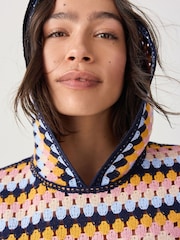 Bright Multi Square Crochet Hoodie - Image 5 of 8