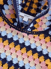 Bright Multi Square Crochet Hoodie - Image 8 of 8