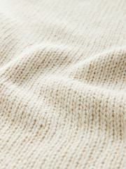 Cream Ecru Asymmetric Off Shoulder 100% Cotton Knitted Top - Image 7 of 8