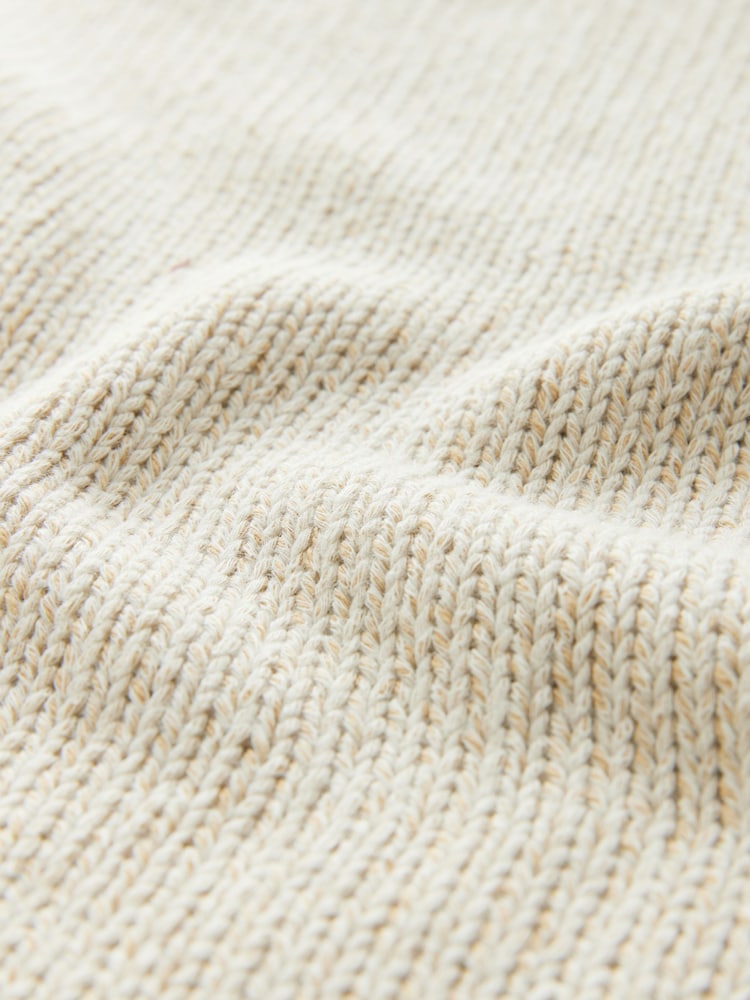 Cream Ecru Asymmetric Off Shoulder 100% Cotton Knitted Top - Image 7 of 8