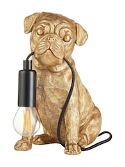Gallery Home Gold Pug Puppy 1 Light Table Lamp - Image 3 of 3