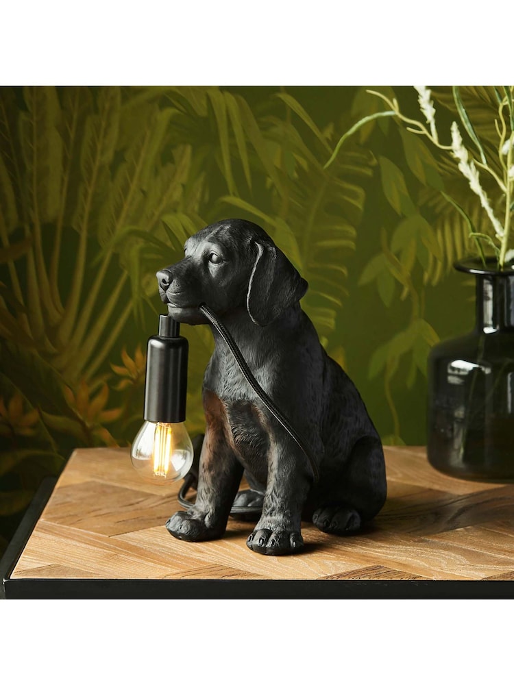 Gallery Home Black Labrador Puppy 1 Light Table Lamp - Image 2 of 4