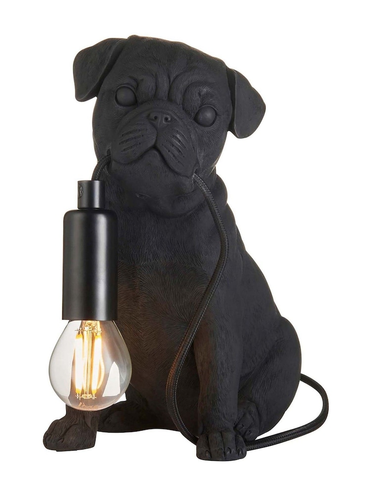 Gallery Home Black Pug Puppy 1 Light Table Lamp - Image 4 of 4