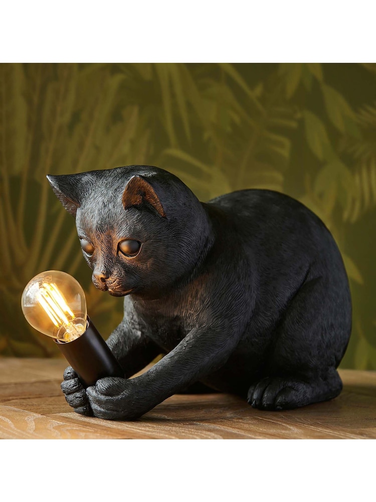Gallery Home Black Kitten 1 Light Table Lamp - Image 1 of 3