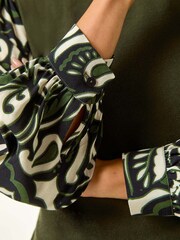 Roman Green Petite 2 in 1 Contrast Print Shift Dress - Image 5 of 5