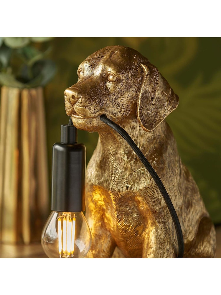 Gallery Home Gold Labrador Puppy 1 Light Table Lamp - Image 2 of 4