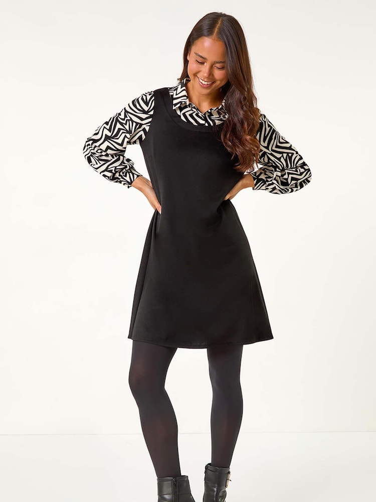 Vestido recto con estampado geométrico y diseño 2 en 1 Petite de Roman - Imagen 2 de 5 Vestido recto con estampado geométrico y diseño 2 en 1 Petite de Roman - Imagen 2 de 5