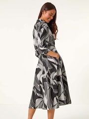 Roman – Midi-Hemdkleid mit grafischem Gürteldetail, Petite - Bild 3 von 5