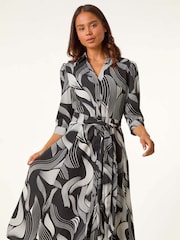 Roman – Midi-Hemdkleid mit grafischem Gürteldetail, Petite - Bild 4 von 5