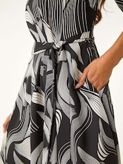 Roman – Midi-Hemdkleid mit grafischem Gürteldetail, Petite - Bild 5 von 5