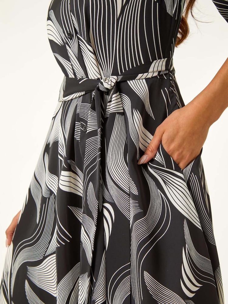 Roman – Midi-Hemdkleid mit grafischem Gürteldetail, Petite - Bild 5 von 5