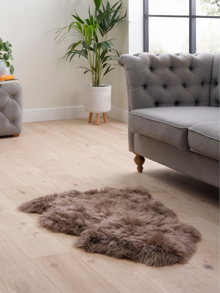 Hanlin Taupe Sheepskin Rug - Image 1 of 6