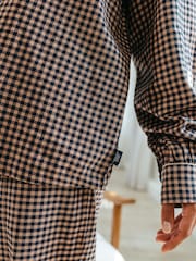 Chelsea Peers 100% langes Pyjama-Set aus Bio-Baumwolle mit Vichy-Karo - Bild 4 von 5
