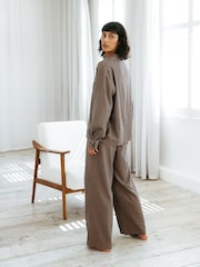 Chelsea Peers 100% langes Pyjama-Set aus Bio-Baumwolle mit Vichy-Karo - Bild 5 von 5