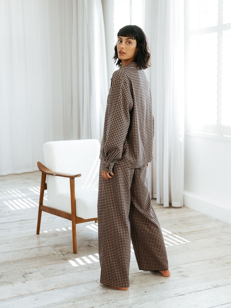 Chelsea Peers 100% langes Pyjama-Set aus Bio-Baumwolle mit Vichy-Karo - Bild 5 von 5 Chelsea Peers 100% langes Pyjama-Set aus Bio-Baumwolle mit Vichy-Karo - Bild 5 von 5