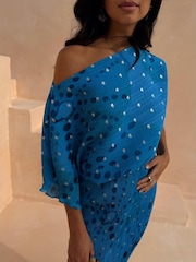 Never Fully Dressed Blue Printed Tilly - Image 2 of 5