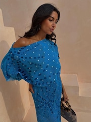 Never Fully Dressed Blue Printed Tilly - Image 4 of 5
