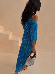 Never Fully Dressed Blue Printed Tilly - Image 5 of 5