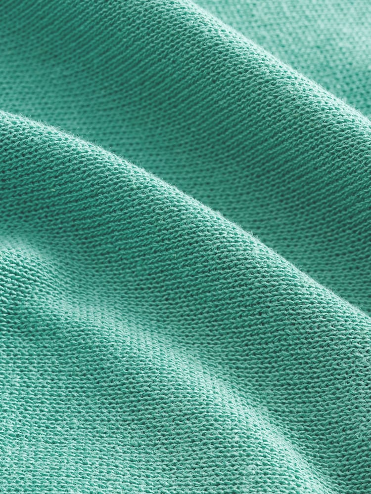 Teal Green Lobster Short Sleeve Crew Neck T-Shirt With Linen - Image 6 of 8