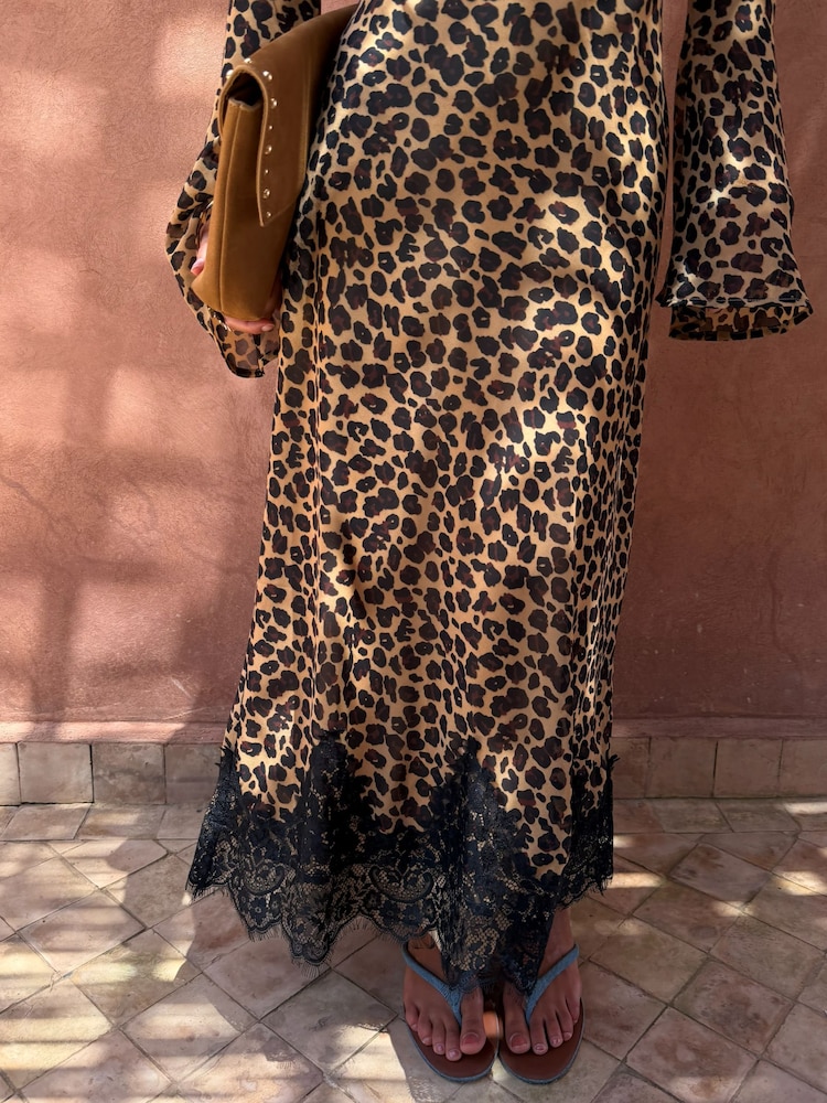 Never Fully Dressed Brown Dress in Lucia Leopard - Image 4 of 4 Never Fully Dressed Brown Dress in Lucia Leopard - Image 4 of 4