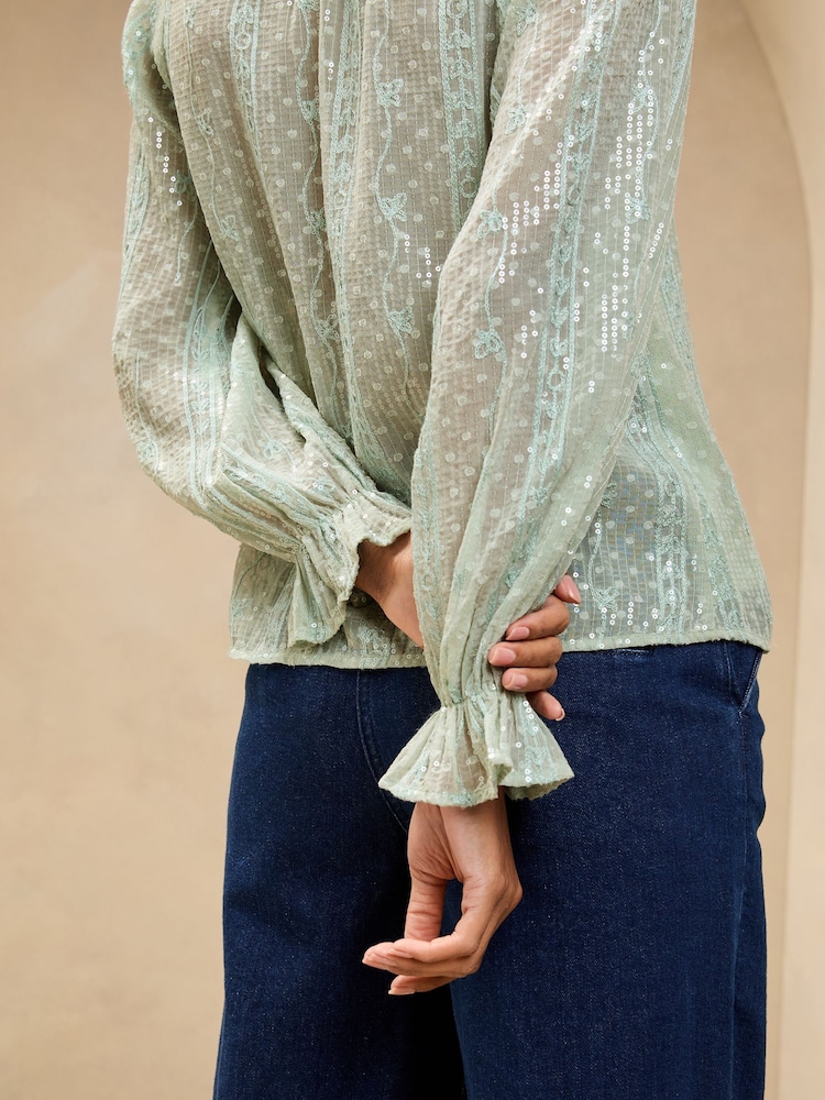 Verde - Blusa de Lipsy con bordado de lentejuelas - Imagen 4 de 4