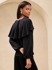 Lipsy Black Ruffle Blouse - Image 2 of 4