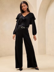 Lipsy Black Ruffle Blouse - Image 4 of 4
