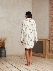 Chelsea Peers Pink 100% Organic Cotton Giraffe Print Nightshirt - Image 2 of 5