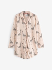 Chelsea Peers Pink 100% Organic Cotton Giraffe Print Nightshirt - Image 5 of 5