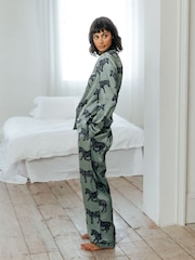Chelsea Peers Langes Pyjama-Set mit Zebramuster aus Jacquard-Satin - Bild 3 von 5