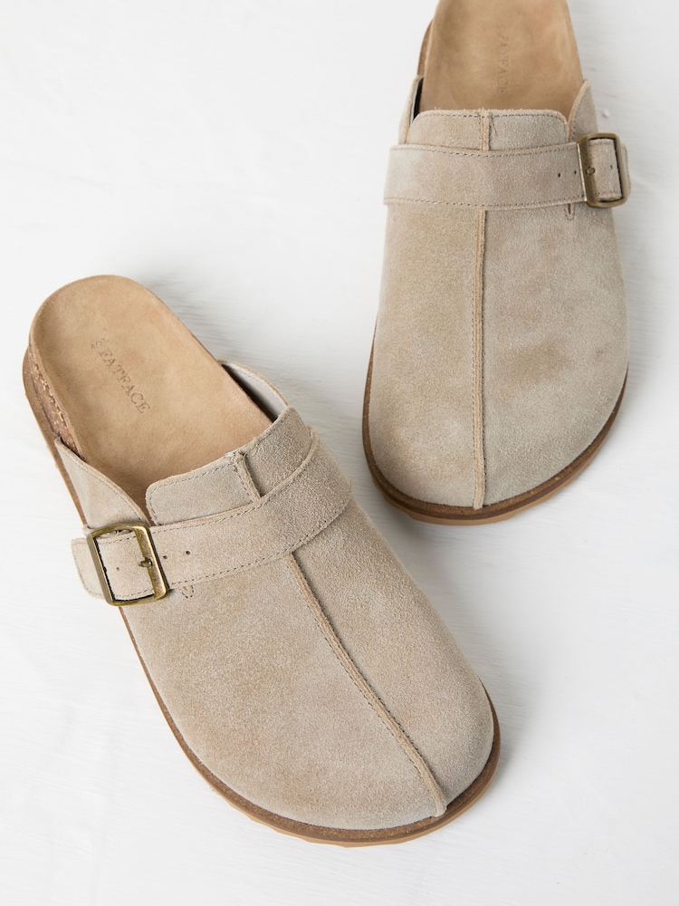 Elda Stone Suede Clogs - Image 2 of 3